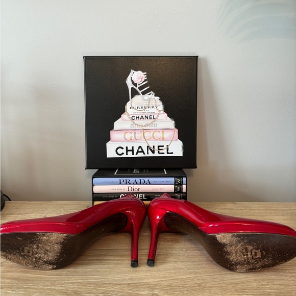 ☀️Stuart Weitzman Red Patent Leather Platform Heels Pumps Size 10 M - Picture 4 of 8